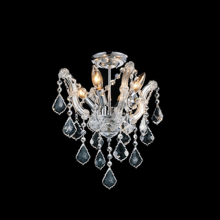 Cwi Lighting Payton 4 Light Flush Mount With Chrome Finish 8418C14C-4(Clear)